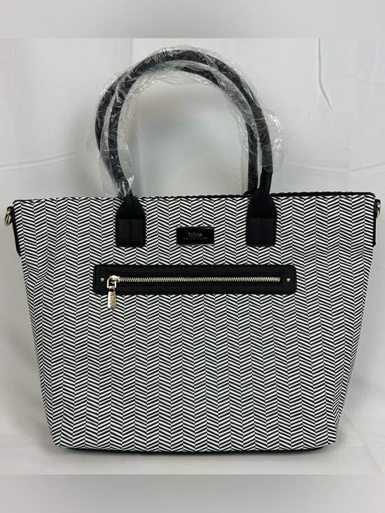 Trina Turk Handbags - *NEW* Trina Turk Double Handle Tote Satchel Herringbone Pattern Vegan Leather
